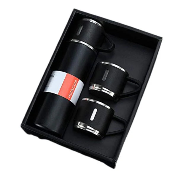 Stainless Steel Insulated Vacuum Flask Set – Hot & Cold Thermal Water Bottle