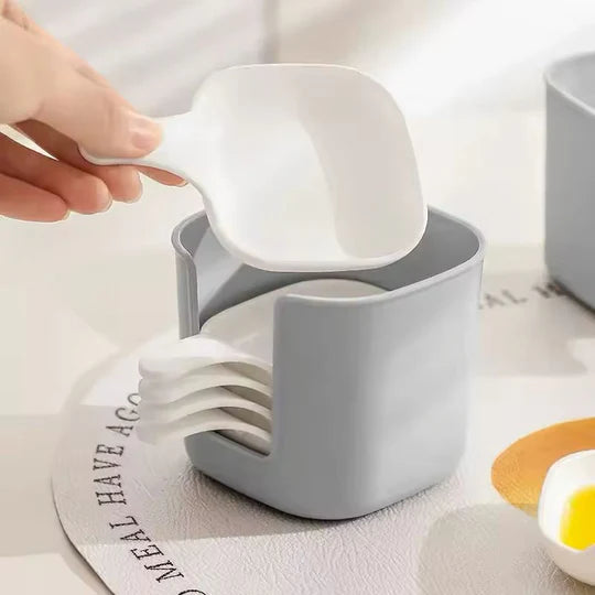 6-Piece Japanese Style Dipping Plate Set with Storage Bin