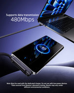 Ultra-Fast Charging USB-C Cable – Quick-Charge Elbow Adapter with Integrated Folding Phone Stand
