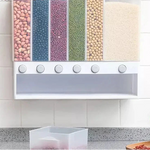 Wall-Mounted Dry Food Dispenser 6-Grid Cereal Dispensers Food Storage Container Kitchen Storage Tank