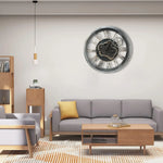 Industrial Gear Wall Clock – Large 3D Moving Cog Timepiece with Roman Numerals