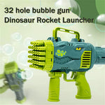 Dinosaur Bubble Bazooka – Automatic Gatling-Style Colorful Bubble Gun with Lights