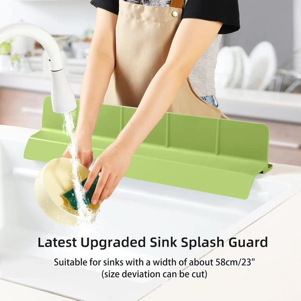 Upgraded Silicone Sink Splash Guard – Waterproof Kitchen Faucet Shield