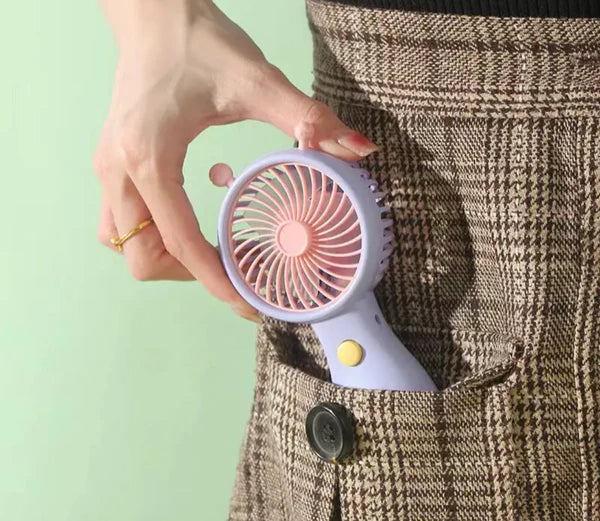 Cute Snail Antenna Handheld Mini Fan – Portable Rechargeable Pocket Fan