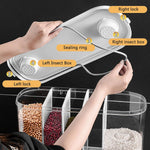 Wall-Mounted Dry Food Dispenser 6-Grid Cereal Dispensers Food Storage Container Kitchen Storage Tank