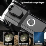 Multi-Functional Tactical LED Flashlight with COB Work Light & Emergency Hammer