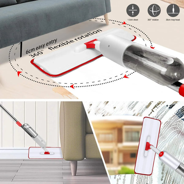 Spray Mop – 360° Rotating Floor Cleaner with Microfiber Pad