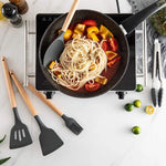Professional Silicone Kitchen Utensil Set – Heat-Resistant Non-Stick Cooking Tools with Wooden Handles