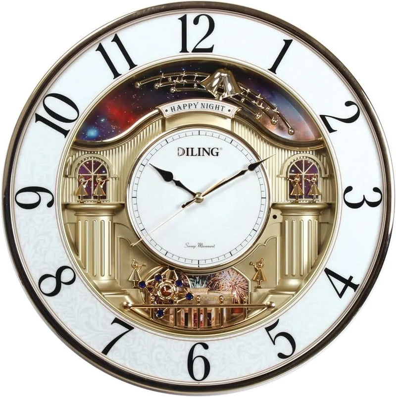 Luxury Musical Motion Wall Clock – 20-Inch Large Decorative Timepiece