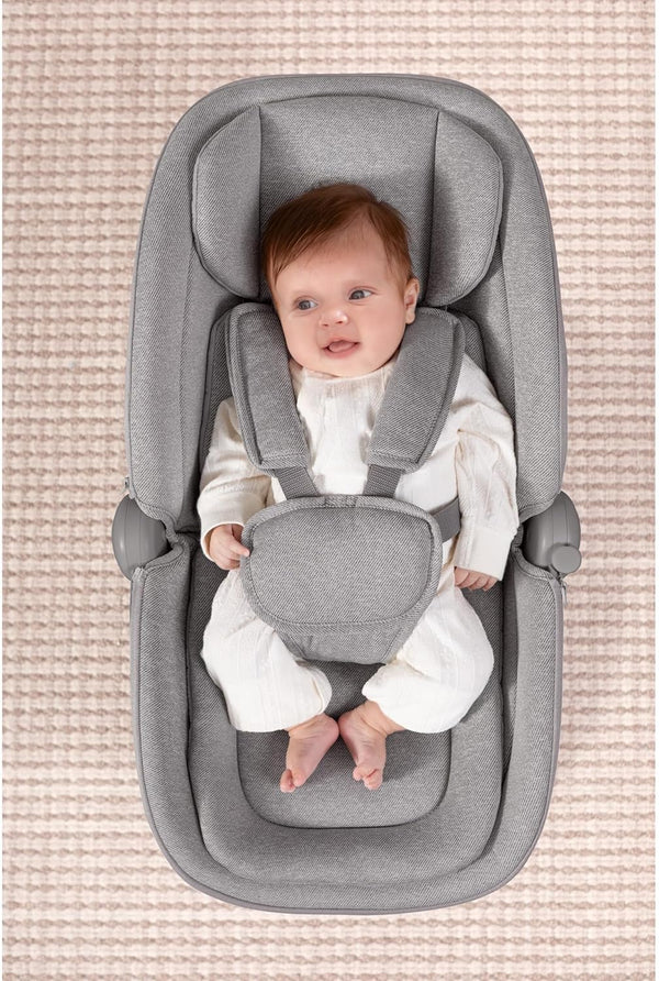 Multi-Motion Baby Cradle  – 360° Rotating Electric Rocker with Music & Mosquito Net