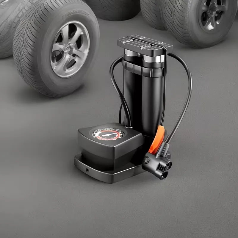 High-Pressure Foot Pump – Compact Horizontal Bar Tire Inflator with Precision Pressure