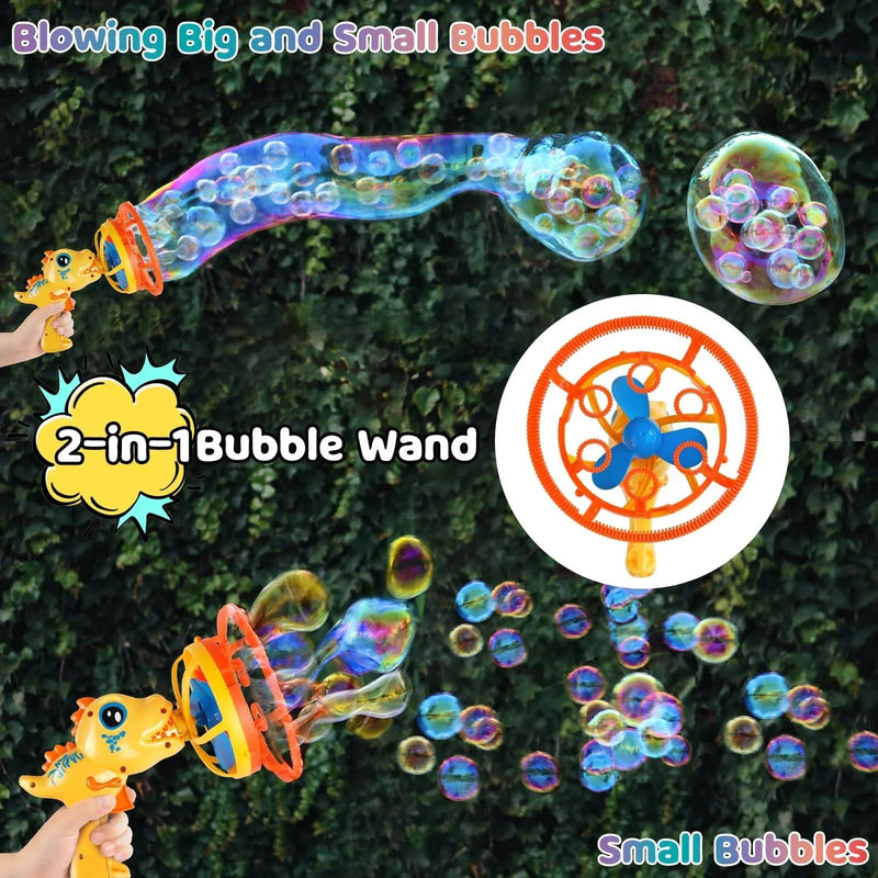 Electric Dinosaur Bubble Gun Machine – Automatic Bubble