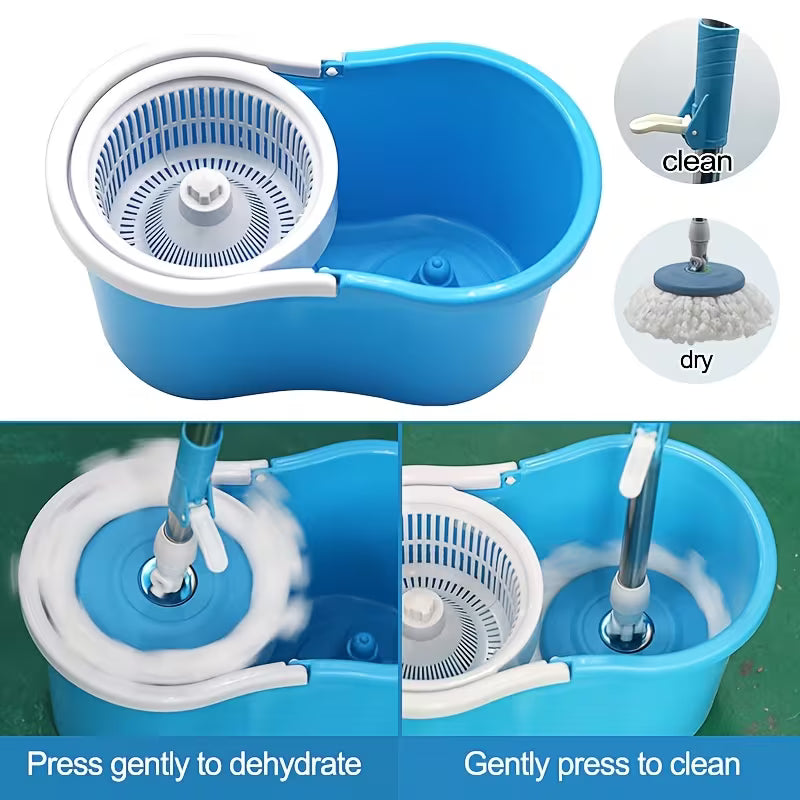 360° Spin Mop & Bucket System – Dual-Action Cleaning with Stainless Steel Wringer