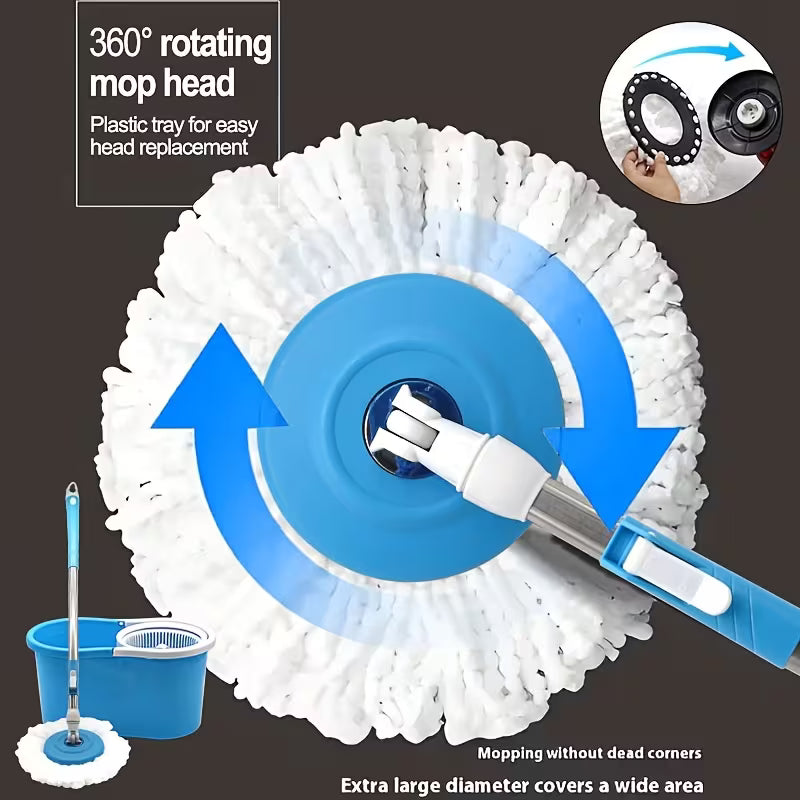 360° Spin Mop & Bucket System – Dual-Action Cleaning with Stainless Steel Wringer