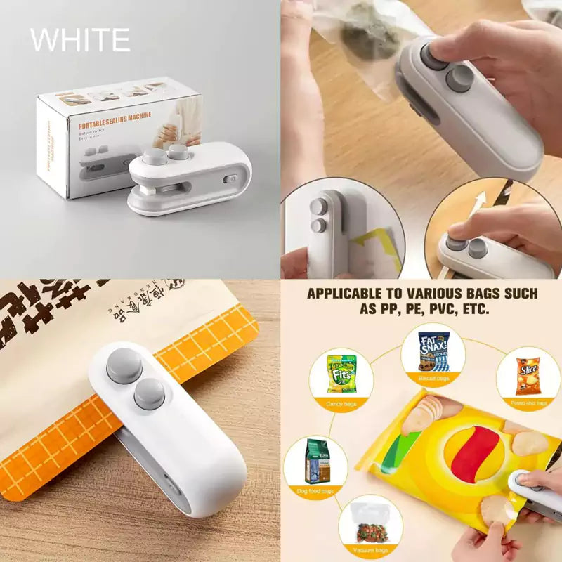 2-in-1 Portable Mini Bag Sealer & Cutter – Handheld Vacuum Heat Sealer for Food