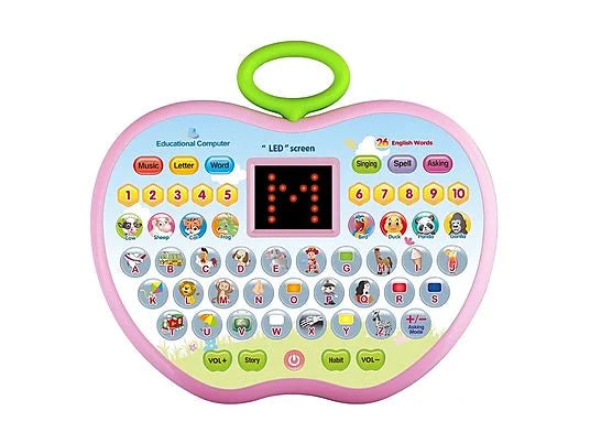 Apple-Shaped Educational Learning Computer – Interactive Toddler Tablet with LED Screen & Music