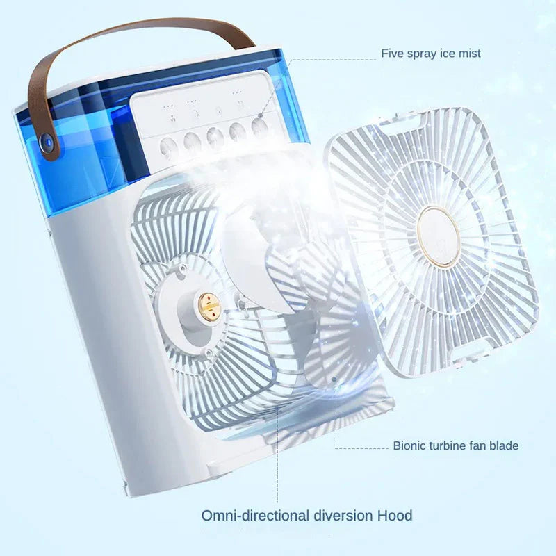Portable Water Spray Cooling Fan – Mini Desktop Air Cooler