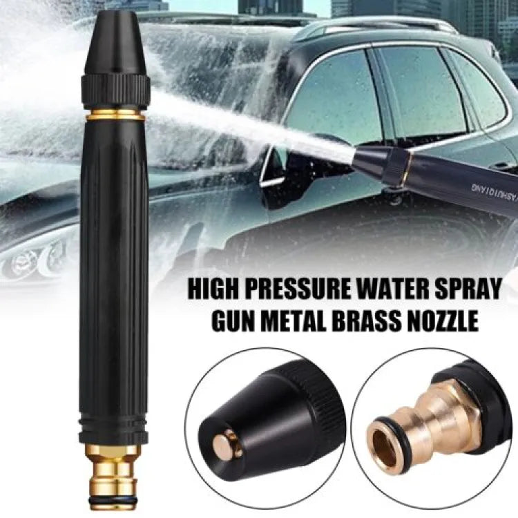 High Pressure Water Spray Gun with Metal Brass Nozzle – Adjustable Twist Hose Nozzle for Car Washing,