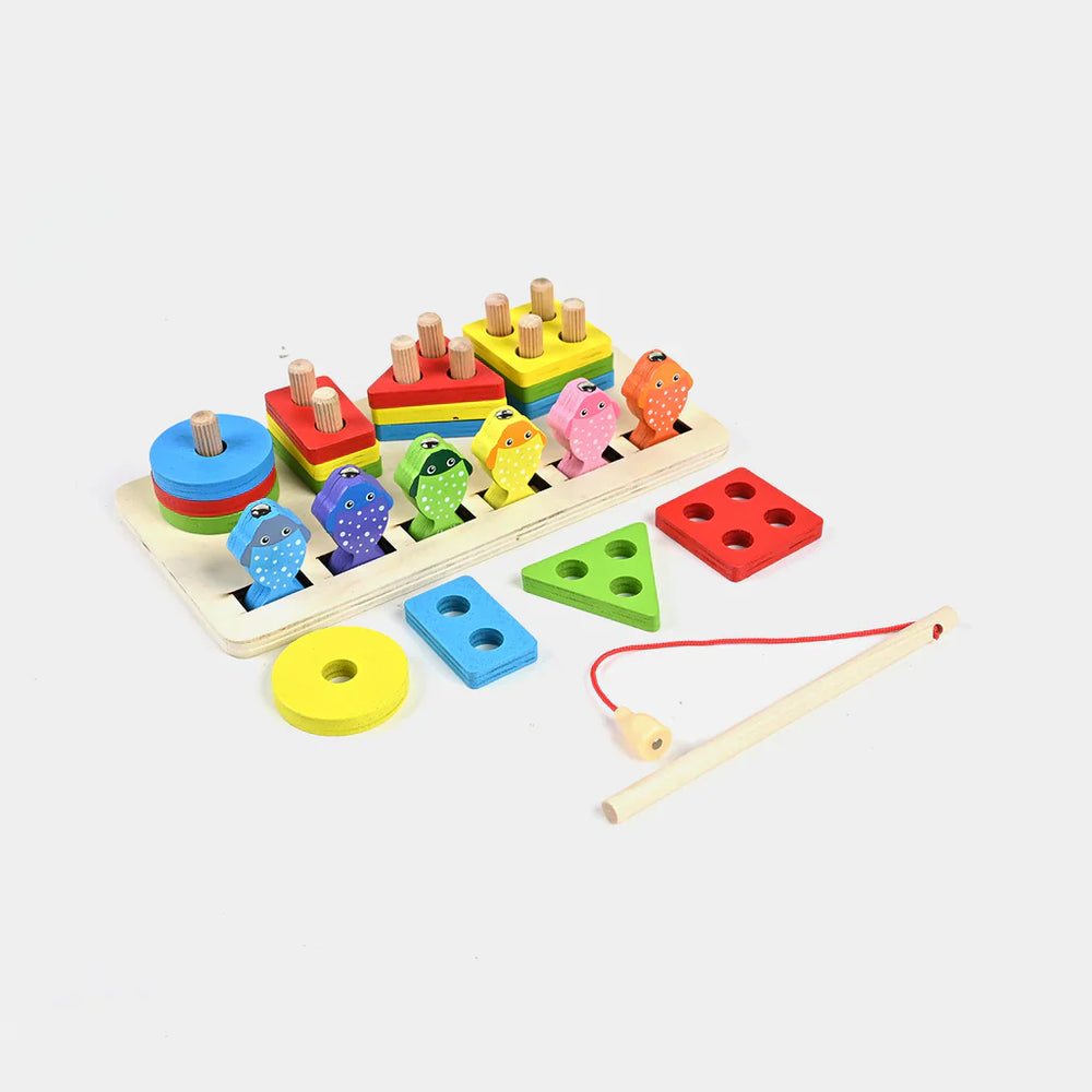 Wooden Shape Sorter Stacking Toy - Educational Magnetic Learning Toy