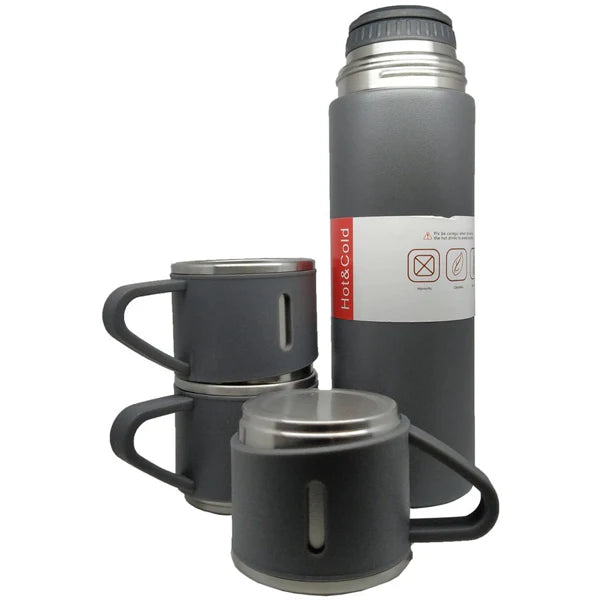 Stainless Steel Insulated Vacuum Flask Set – Hot & Cold Thermal Water Bottle