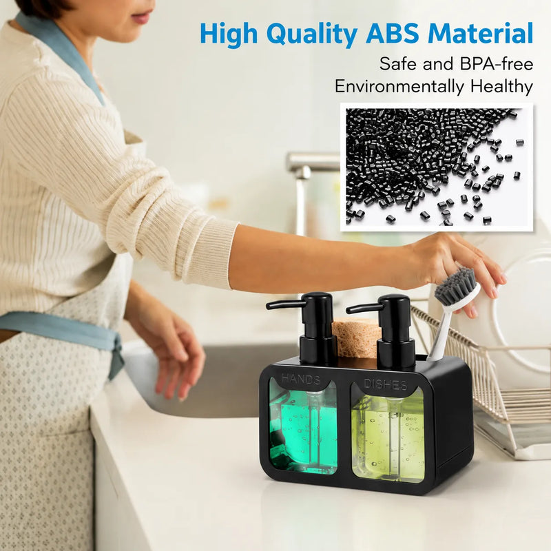 4-in-1 Dual Soap Dispenser Caddy – Kitchen Sink Organizer