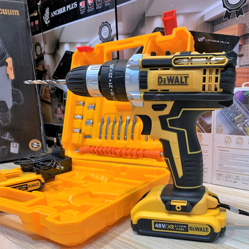 Power Drill with 2 Lithium-Ion Batteries, Charger, Flexible Shaft, and 26-Piece Drill/Driver