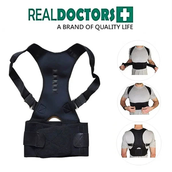 Adjustable Back Posture Corrector Belt – Heavy-Duty Lumbar Support Brace for Office, Fitness