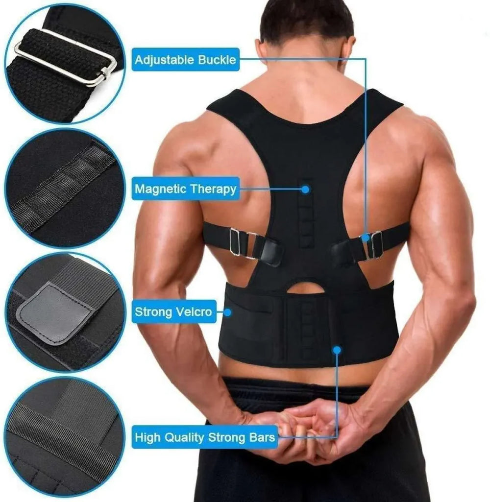 Adjustable Back Posture Corrector Belt – Heavy-Duty Lumbar Support Brace for Office, Fitness
