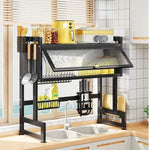Premium Over-The-Sink Dish Drying Rack with Dust-Proof Cabinet