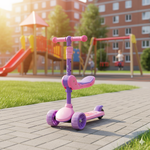 Adjustable Kids Scooty  – Multi-Color 3-Wheel Ride