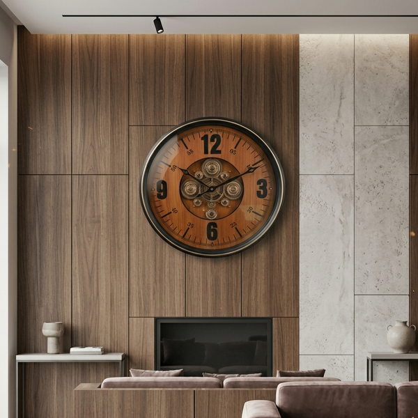 Luxury Industrial Gear Movement Wall Clock – 3D Rotating Cog Mechanical Timepiece