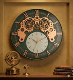 Gear Wall Clock – Luxury Moving Cog Timepiece with Roman & Linear Markers