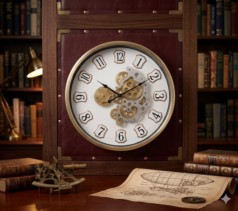 Elegance Moving Gear Wall Clock – Luxury 3D Mechanical Skeleton Timepiece