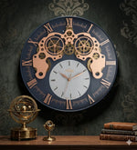 Gear Wall Clock – Luxury Moving Cog Timepiece with Roman & Linear Markers