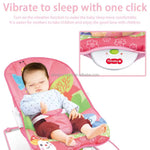 Baby Bouncer Chair with Vibrations & Hanging Toys – Soft Padded Infant Seat with Safety