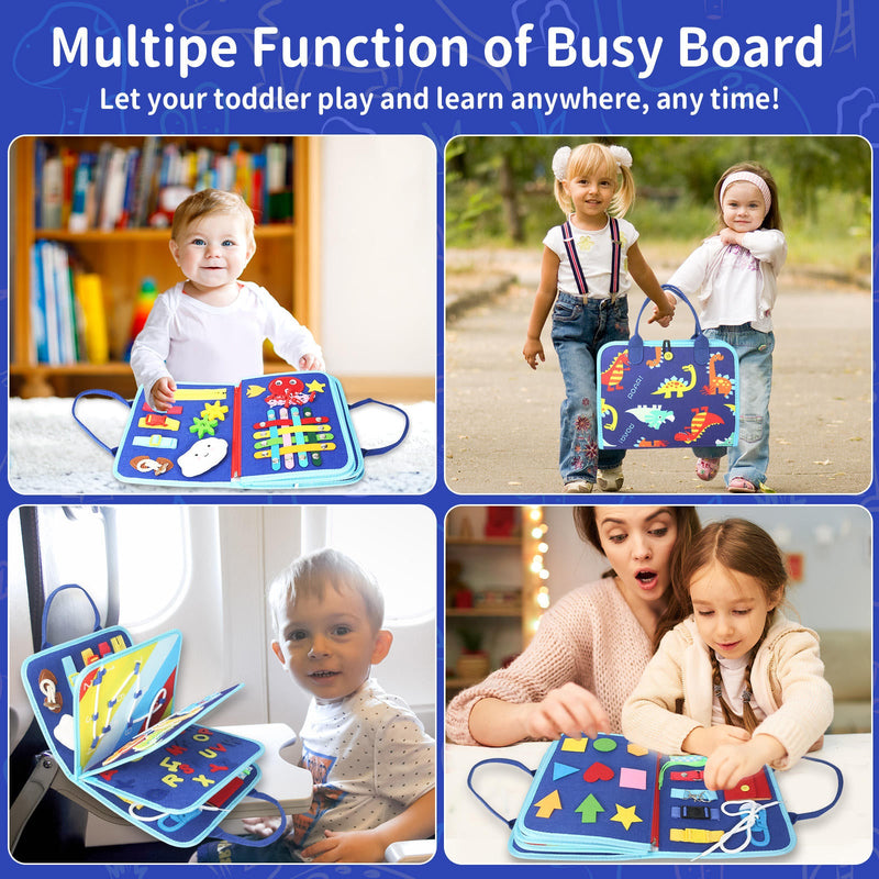 Dinosaur Multi-Skill Busy Book – 8 Pages of Interactive Educational Activities for Toddlers