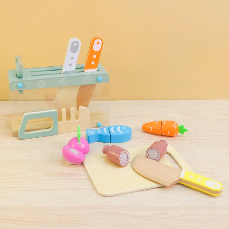 Little Kitchen Accessories + Colorful Fruit & Vegetable Cutting Toy (Pack 1)