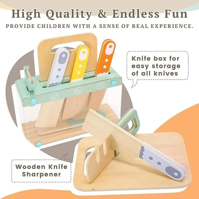 Little Kitchen Accessories + Colorful Fruit & Vegetable Cutting Toy (Pack 1)