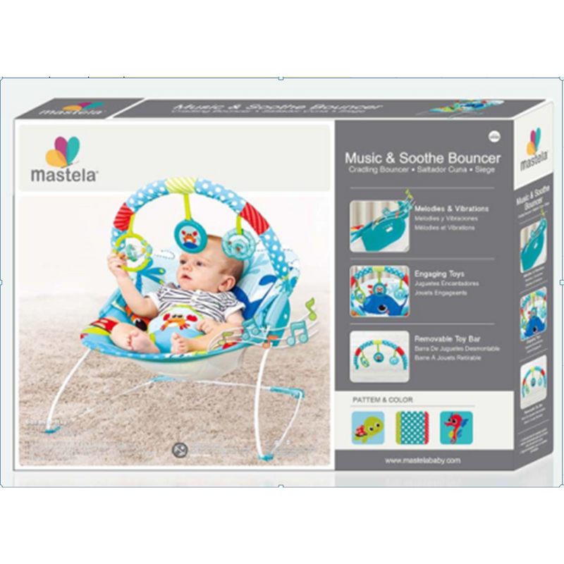 Colorful  Baby Bouncer with Toy Bar – Soft & Secure