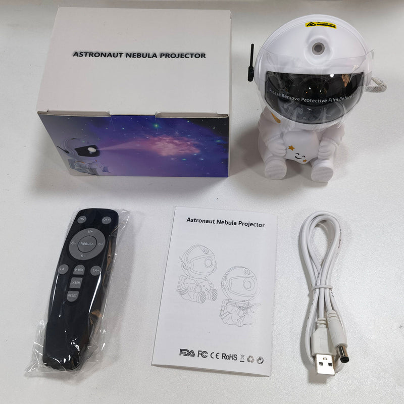Sitting Astronaut Galaxy Projector Lamp – LED Star Night Light for Bedroom Decor