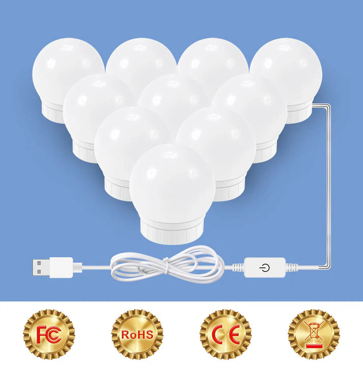 Professional LED Vanity Mirror Lights – 3 Color Modes & 10 Brightness Levels