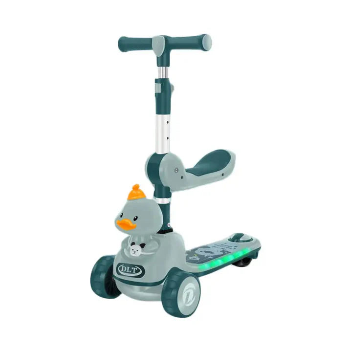 2-in-1 Kids Kick Scooter with Foldable Flip-Down Seat – 3-Wheel Adjustable Toddler Scooter