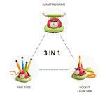 3-in-1 Kids Activity Toy – Jumping Game, Ring Toss & Rocket Launcher