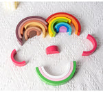 Wooden Rainbow Stacking Blocks – Montessori Toy for Kids (7-Piece Set)