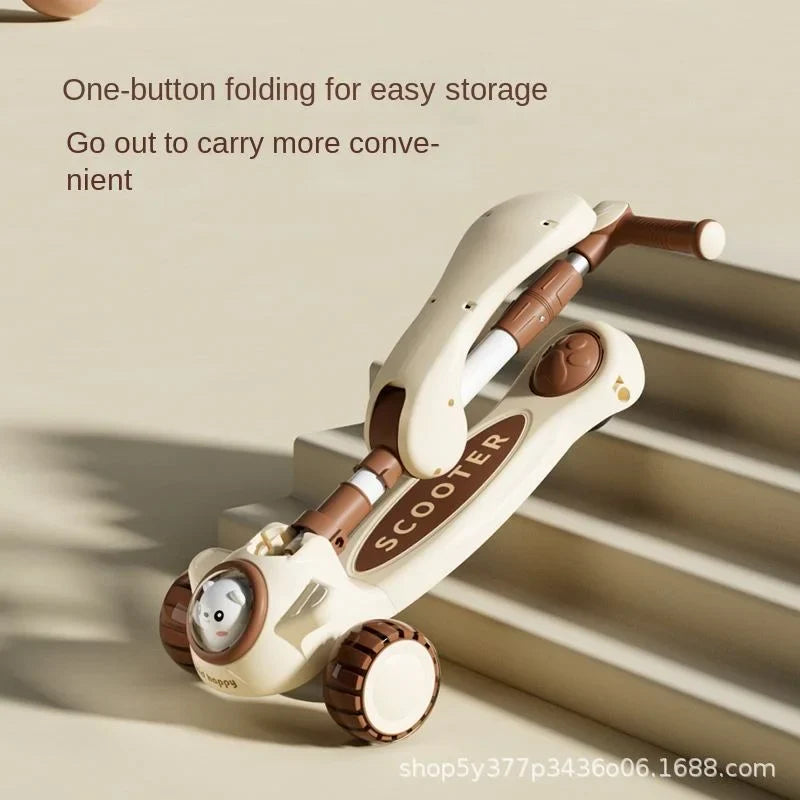 6-in-1 Baby Scooter & Walker with Music Light