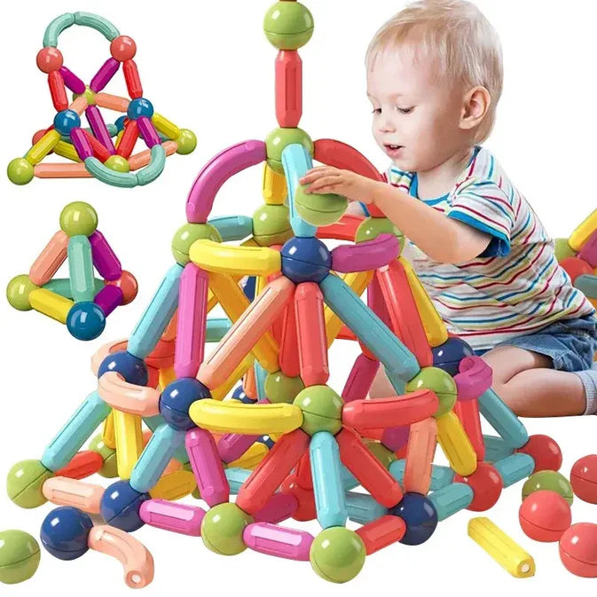 Magnetic Building Sticks & Balls Construction Set – Educational STEM Learning Toy for Kids