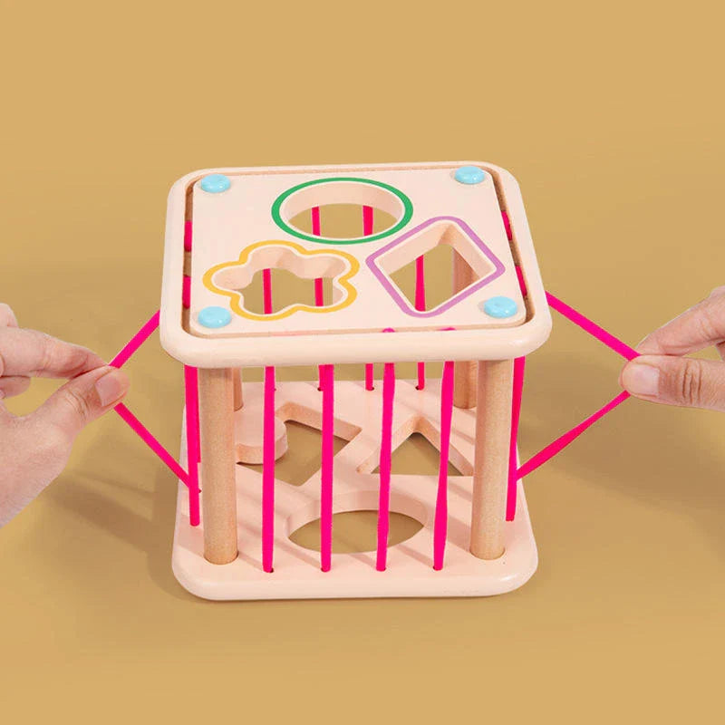 Educational Activity Cubes Wooden Blocks Box