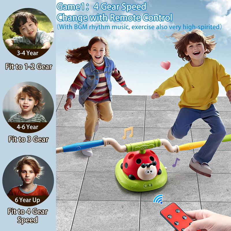 3-in-1 Kids Activity Toy – Jumping Game, Ring Toss & Rocket Launcher