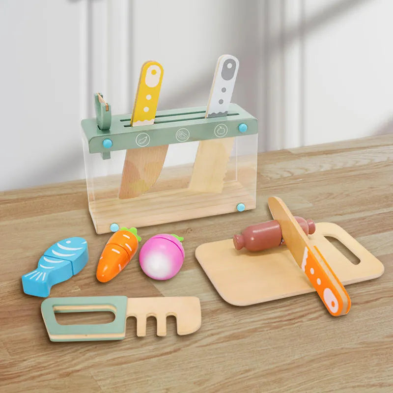 Little Kitchen Accessories + Colorful Fruit & Vegetable Cutting Toy (Pack 2)