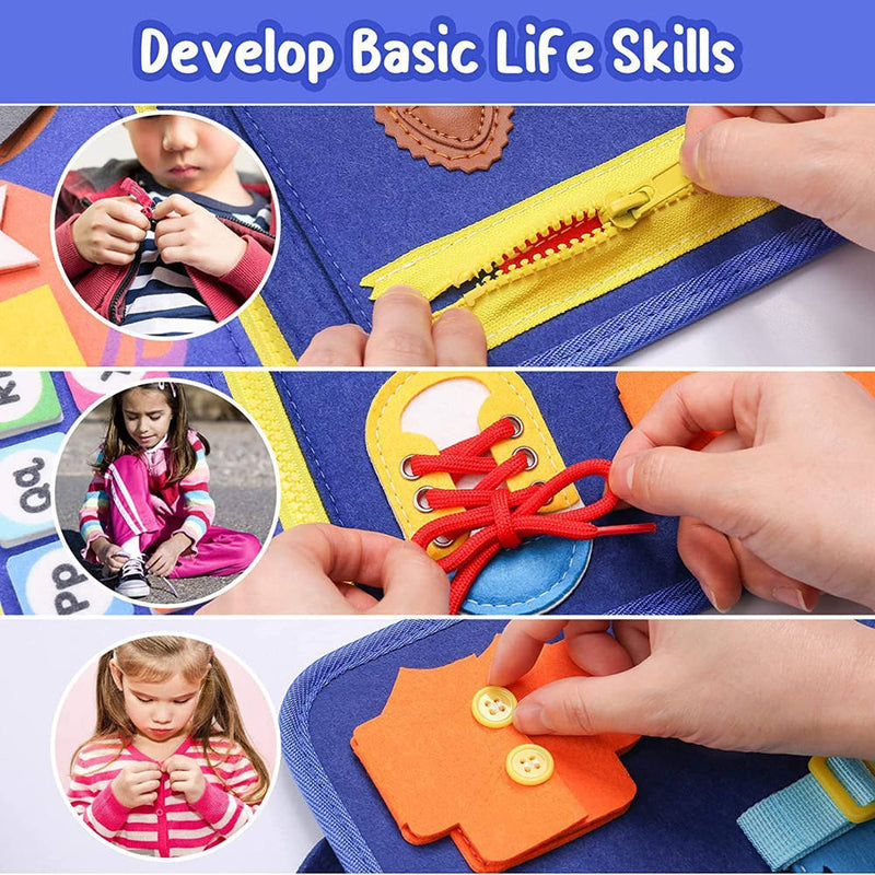 Dinosaur Multi-Skill Busy Book – 8 Pages of Interactive Educational Activities for Toddlers